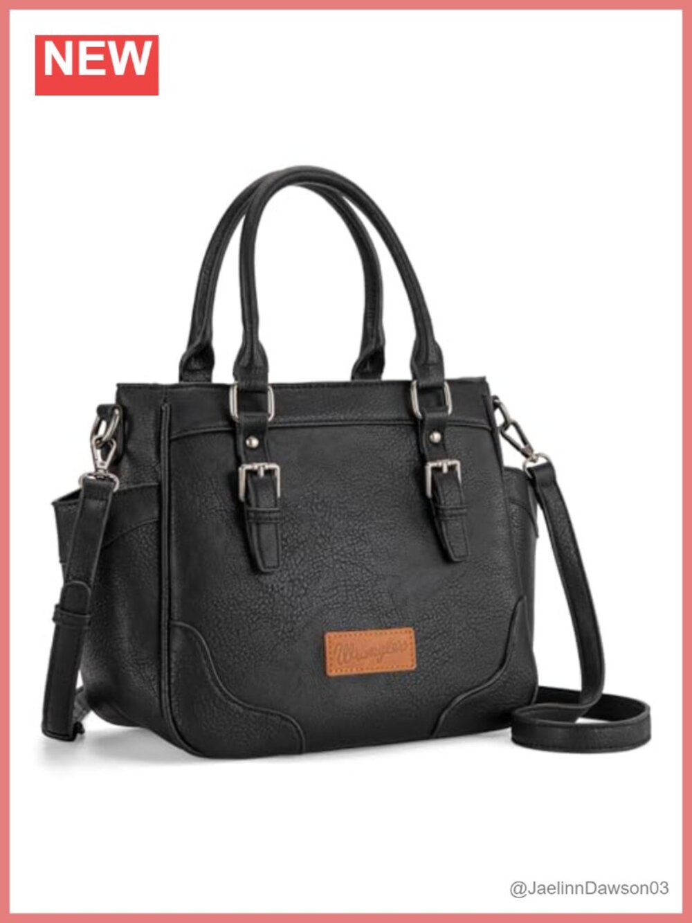 Wrangler Crossbody Tote Bag Vegan Leather Satchel Top Handle Purse